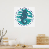 Earth Day, Seahorse en Waves, Clean the Ocean Poster (Keuken)