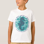 Earth Day, Seahorse en Waves, Clean the Ocean T-shirt (Voorkant)