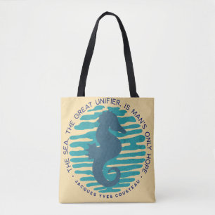 Earth Day, Seahorse en Waves, Clean the Ocean Tote Bag