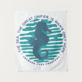 Earth Day, Seahorse en Waves, Clean the Ocean Wandkleed