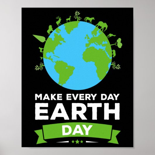 Earth Day Shirt Environment Gift Make each Day Ea Poster (Voorkant)
