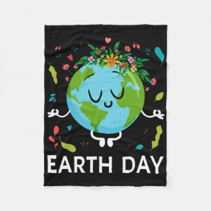 Earth Day Shirt Floral Schattigee en vredige Plane Fleece Deken