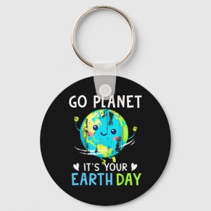 Earth Day Shirt Go Planet Het is jouw Earth Day Wo Sleutelhanger