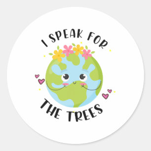 Earth Day Shirt Ik spreek voor de Trees Teacher Gi Ronde Sticker