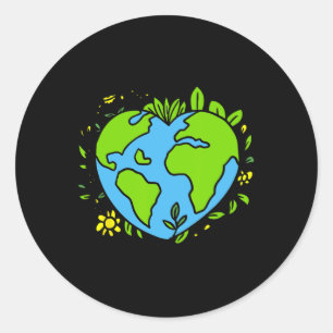 Earth Day Shirt Schattige Earth Day Mannen Vrouwen Ronde Sticker