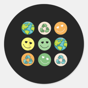 Earth Day Shirt Teacher Environment Day Recyclen E Ronde Sticker