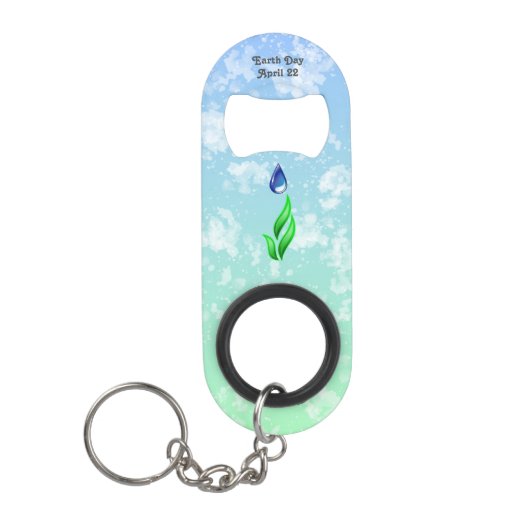 Earth Day Sleutelhanger Bottle Open Mini Flessenopener (Voorkant)