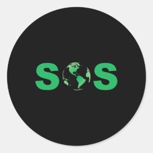 Earth Day SOS Pro-Science Save The Planet Duurzaam Ronde Sticker