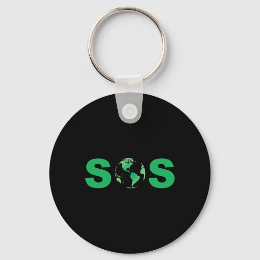 Earth Day SOS Pro-Science Save The Planet Duurzaam Sleutelhanger (Voorkant)