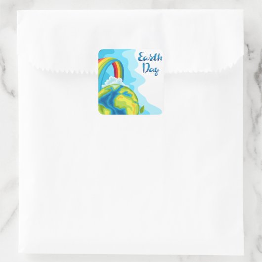 Earth Day Square Sticker (Tas)