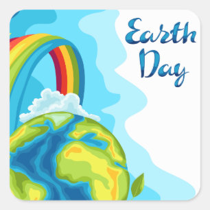 Earth Day Square Sticker