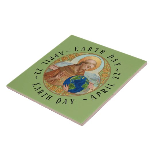 Earth Day & St. Franciscus van Assisi Keramische T Tegeltje (Zijkant)