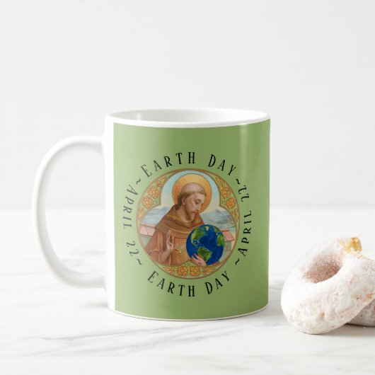 Earth Day & St. Franciscus van Assisi Koffie Mok (Met donut)