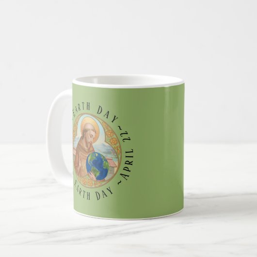 Earth Day & St. Franciscus van Assisi Koffie Mok (Voorkant links)