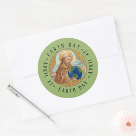 Earth Day & St. Franciscus van Assisi Ronde Sticke Sticker