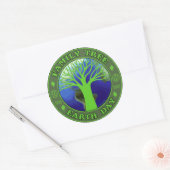 Earth Day-stamboom Ronde Sticker (Envelop)