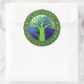 Earth Day-stamboom Ronde Sticker (Tas)