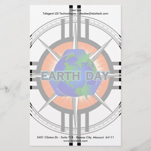 Earth Day Star Crown Briefpapier (Voorkant)