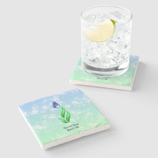 Earth Day Stone Onderzetter (Zijkant)