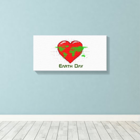Earth Day Stretted Canvas Print (Insitu (Houten vloer))