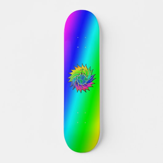 Earth Day ~ Sunburst Skateboard Deck (Voorkant)