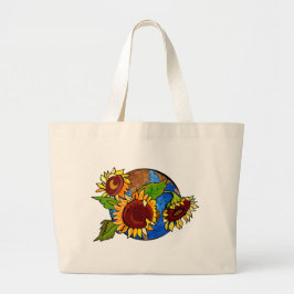 Earth Day Sunflower Bag Grote Tote Bag