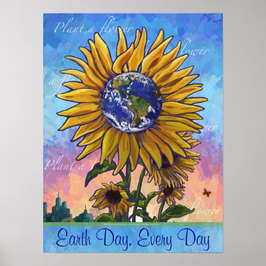 Earth Day Sunflower Poster (Voorkant)