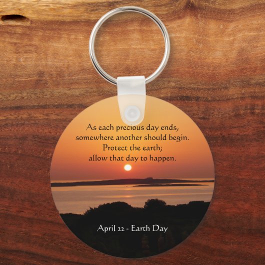 Earth Day Sunset Sleutelhanger (Voorkant)