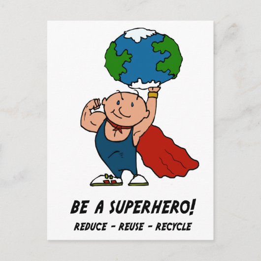 Earth Day Superheld Briefkaart (Voorkant)