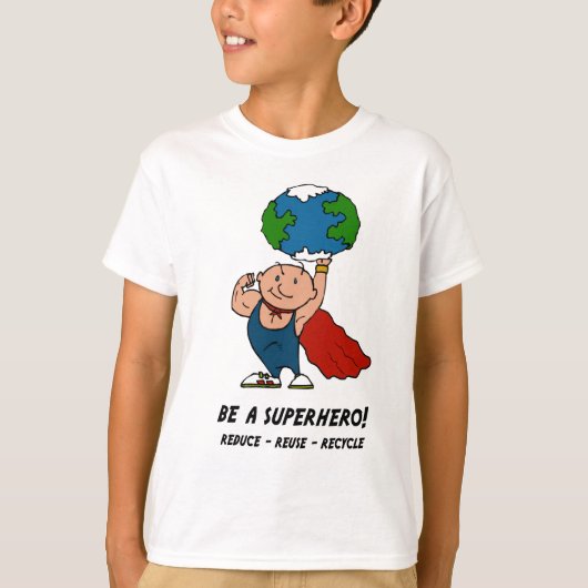 Earth Day Superheld t-shirt (Voorkant)
