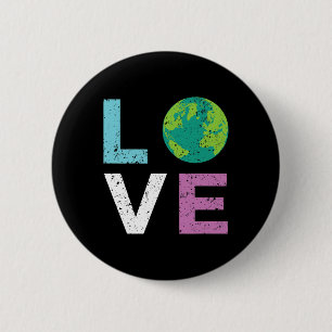 Earth Day T Shirt Love en de stijl Ronde Button 5,7 Cm