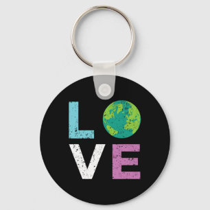 Earth Day T Shirt Love en de stijl Sleutelhanger