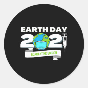 Earth Day T-shirts voor vrouwen Save the Planet En Ronde Sticker