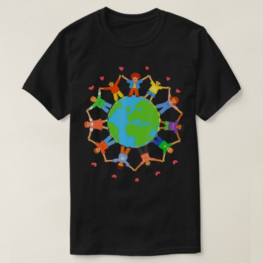 Earth Day Team Kinderen Over De Wereld Bewustzijn T-shirt (Design voorkant)