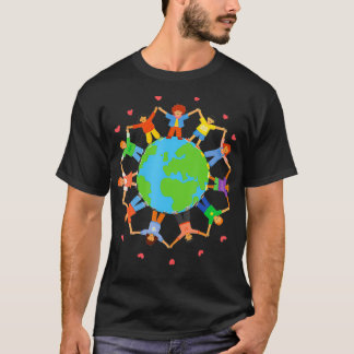 Earth Day Team Kinderen Over De Wereld Bewustzijn T-shirt