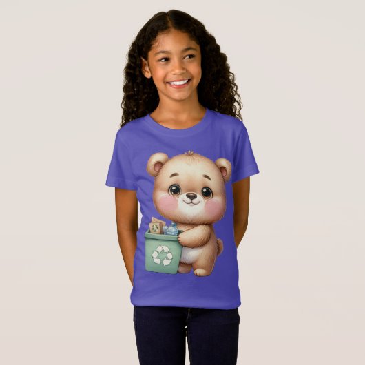 Earth Day Teddy Bear Recyclen het milieu te redden T-shirt (Voorkant volledig)