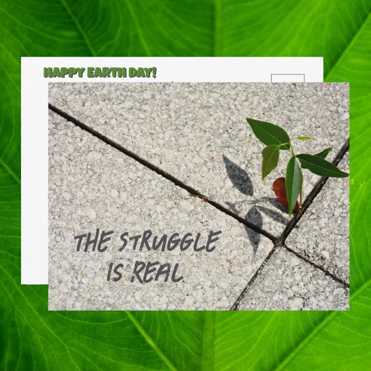 Earth Day the Struggle is een echte boomzaailing Briefkaart