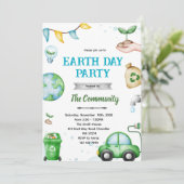 Earth day theme invitation kaart (Staand voorkant)