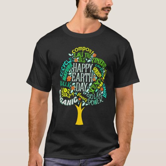 Earth Day Tree Save Earth Inspiration T-shirt (Voorkant)