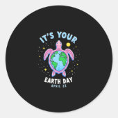 Earth Day Turtle Design April 22 For Nature Lovers Ronde Sticker (Voorkant)