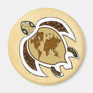 Earth Day Turtle on Fridge Dishwasher Magnet