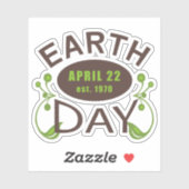 Earth Day typografie ontwerp Sticker (Vel)