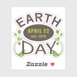 Earth Day typografie ontwerp Sticker