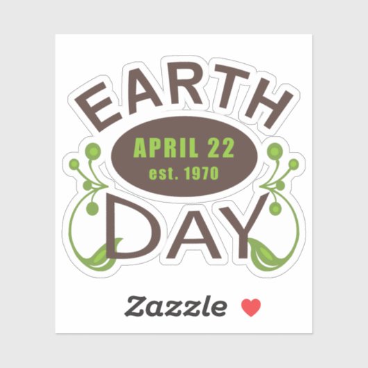 Earth Day typografie ontwerp Sticker (Vel)