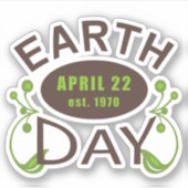 Earth Day typografie ontwerp Sticker (Voorkant)