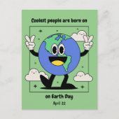 Earth Day Verjaardag Geboren op 22 april Aangepast Briefkaart (Voorkant)