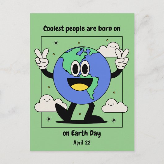 Earth Day Verjaardag Geboren op 22 april Aangepast Briefkaart (Voorkant)