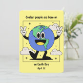 Earth Day Verjaardag Geboren op 22 april Aangepast Feestdagenkaart (Staand voorkant)