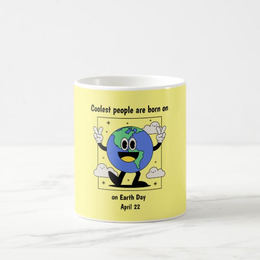 Earth Day Verjaardag Geboren op 22 april Aangepast Koffiemok (Center)