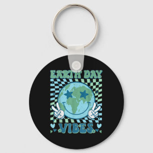 Earth Day Vibes Hippie Planet Jubileum Earth Da Sleutelhanger
